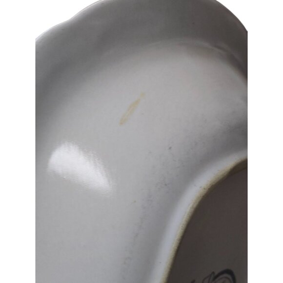 Oval Serving Bowl 10" The Covington Avondale Vintage Stoneware White & Blue Scal - Picture 5 of 5